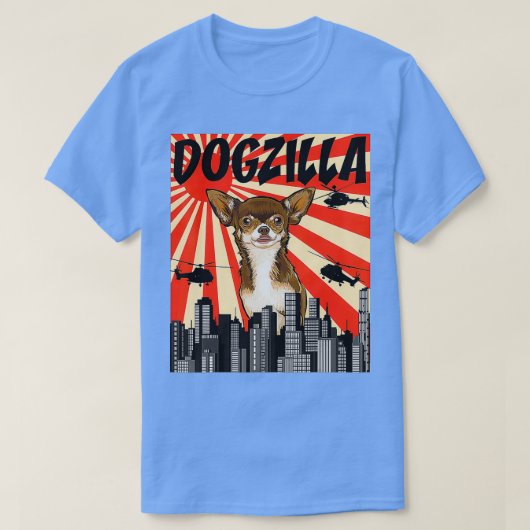 Funny Retro Japanischer Dogzilla Brown Chihuahua T-Shirt (Design vorne)