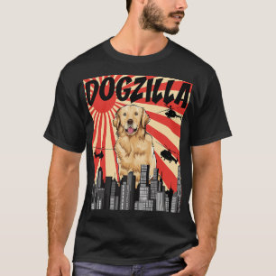 Funny Retro Japanischer Dogzilla Golden Retriever  T-Shirt
