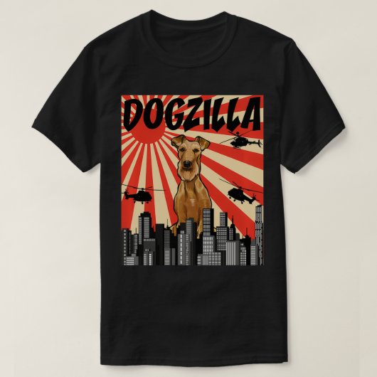 Funny Retro Japanischer Dogzilla Irish Terrier Pul T-Shirt (Design vorne)