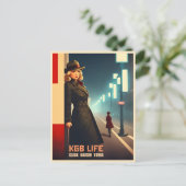 Funny Retro Kalter Krieg Sowjetunion KGB-Spaß Postkarte (Stehend Vorderseite)