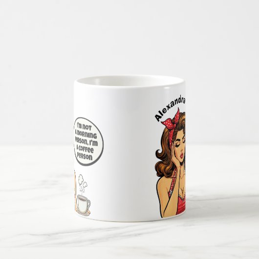 Funny Retro kein Individuelle Name am Morgen Kaffeetasse (Mittel)