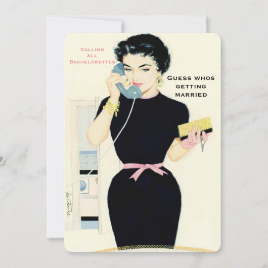 Funny Retro Klatsch Einladung (Vorderseite)