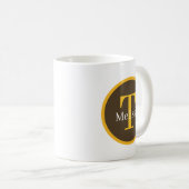 Funny Retro Lady fügt Monogramm hinzu Kaffeetasse (VorderseiteRechts)