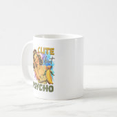 Funny Retro Lady fügt Monogramm hinzu Kaffeetasse (Vorderseite Links)