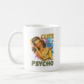 Funny Retro Lady fügt Monogramm hinzu Kaffeetasse (Links)