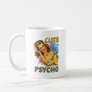 Funny Retro Lady fügt Monogramm hinzu Kaffeetasse
