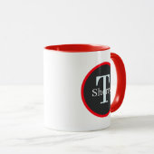 Funny Retro Lady fügt Monogramm hinzu Tasse (VorderseiteRechts)