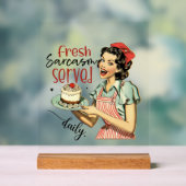 Funny Retro Lady Wortart Acrylschild (Neutral)