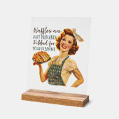 Funny Retro Lady Wortart Acrylschild (Winkel)