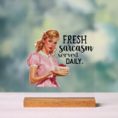 Funny Retro Lady Wortart Acrylschild (Neutral)