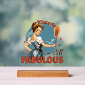 Funny Retro Lady Wortart Acrylschild (Neutral)