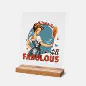 Funny Retro Lady Wortart Acrylschild (Winkel)