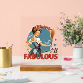 Funny Retro Lady Wortart Acrylschild (Hochzeit)