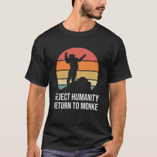 Funny Retro lehnt die Menschheit zurück zum Affen T-Shirt