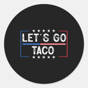 Funny Retro Let's Go Taco Runder Aufkleber
