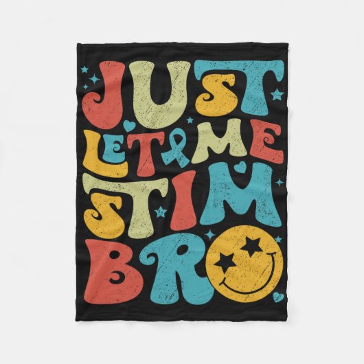 Funny Retro Ließ mir einfach Stim Bro Autismus Bew Fleecedecke (Vorderseite)