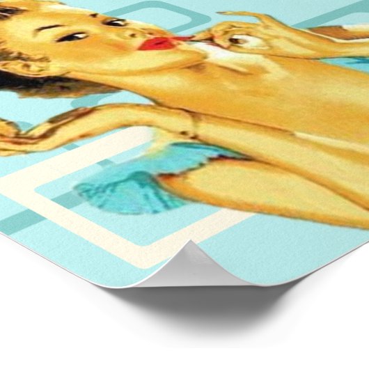 Funny Retro Lipstick Lover Poster (Ecke)