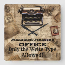 Funny Retro Man Cave Vintage Schreibmaschinenuhr