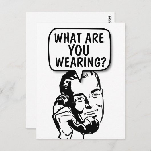 FUNNY RETRO MAN 'TALKING DIRTY' POSTCARD POSTKARTE (Vorne/Hinten)