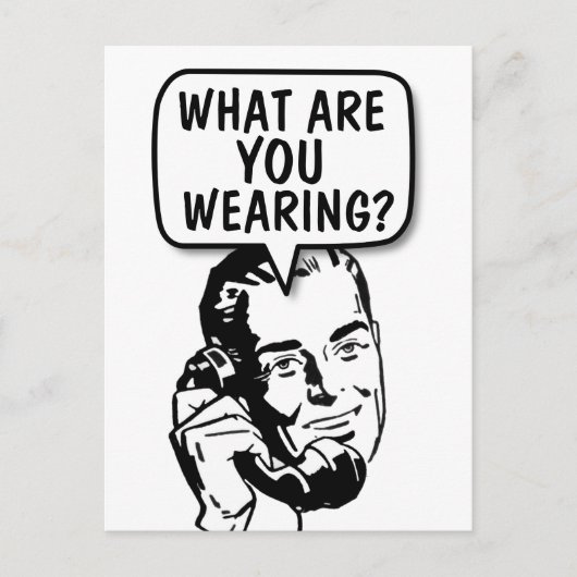 FUNNY RETRO MAN 'TALKING DIRTY' POSTCARD POSTKARTE (Vorderseite)