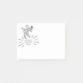 Funny Retro Megaphone Man sendet Ihre Botschaft Post-it Klebezettel (Vorderseite)