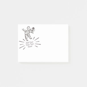 Funny Retro Megaphone Man sendet Ihre Botschaft Post-it Klebezettel