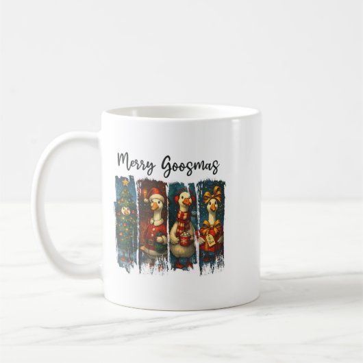 Funny Retro Merry Goosemas Christmas Albern Gans X Kaffeetasse (Links)