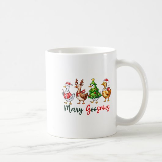 Funny Retro Merry Goosemas Christmas Albern Gans X Kaffeetasse (Rechts)