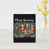 Funny Retro Merry Goosemas Christmas Albern Gans X Karte (Gelbe Blume)