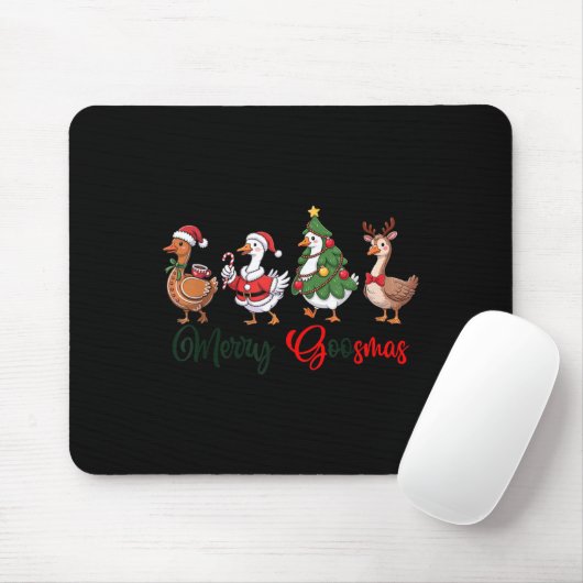 Funny Retro Merry Goosemas Christmas Albern Gans X Mousepad (Mit Mouse)