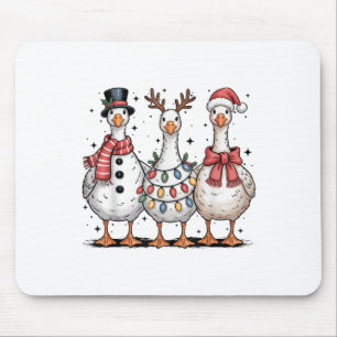 Funny Retro Merry Goosemas Christmas Albern Gans X Mousepad