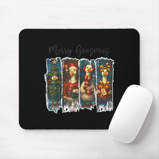 Funny Retro Merry Goosemas Christmas Albern Gans X Mousepad (Mit Mouse)