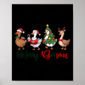 Funny Retro Merry Goosemas Christmas Albern Gans X Poster (Vorne)