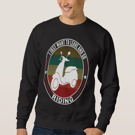 Funny Retro Moped Scooter Enthusiast Motorcycle Ri Sweatshirt (Vorderseite)