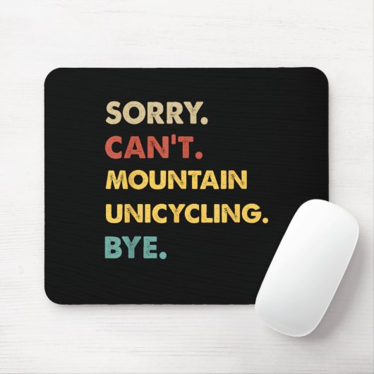 Funny Retro Mountain Sorry Kann nicht Mountain-Uni Mousepad (Mit Mouse)