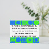 FUNNY RETRO MULTIPLE CHOICE POSTCARD POSTKARTE (Stehend Vorderseite)
