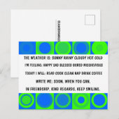 FUNNY RETRO MULTIPLE CHOICE POSTCARD POSTKARTE (Vorne/Hinten)