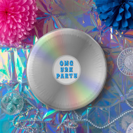 Funny Retro Music CD Disk Y2K Party Paper Bowls Pappteller