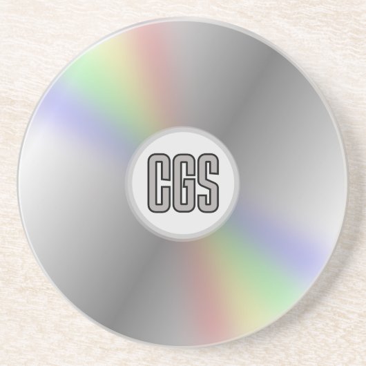 Funny Retro Music CD Monogram Y2K Untersetzer (Vorne)