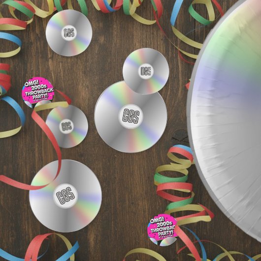 Funny Retro Music CD Y2K 2000s Party Confetti Konfetti