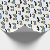 Funny Retro Mustache Sonnenbrille Geschenkpapier (Ecke)