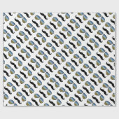 Funny Retro Mustache Sonnenbrille Geschenkpapier (Flach)