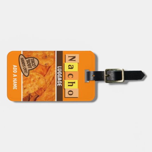 Funny Retro Nacho Gepäckanhänger (Vorderseite horizontal)
