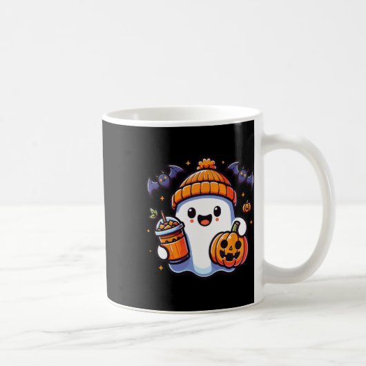 Funny Retro Niedlich Halloween Ghost Pumpkin Ghost Kaffeetasse (Rechts)