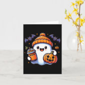 Funny Retro Niedlich Halloween Ghost Pumpkin Ghost Karte (Gelbe Blume)
