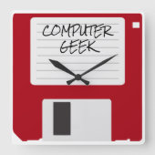 Funny Retro Office Clocks Quadratische Wanduhr (Vorderseite)