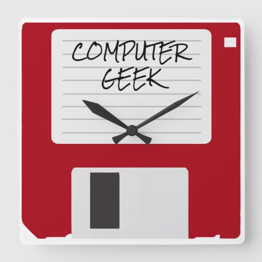 Funny Retro Office Clocks Quadratische Wanduhr (Vorderseite)