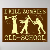 Funny Retro Old School Zombie Killer Hunter Poster (Vorne)