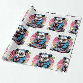 Funny Retro Opossum Urlaubsmuster Geschenkpapier (Ungerollt)