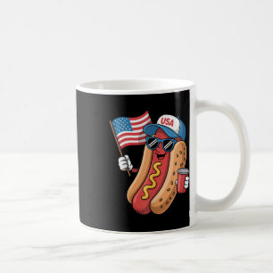 Funny Retro Patriotic 4. Juli Hotdog Amerikaner Kaffeetasse